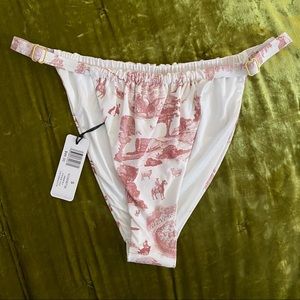 WeWoreWhat Vintage Toile Terracotta Ruched Bottom